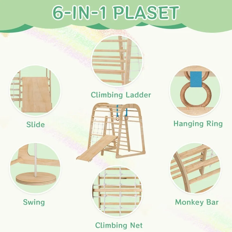 Solid wood children's slide wo - огляд і ціна Kids Outdoor Climbing Frame